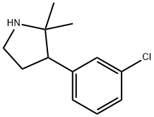 3-(3-chlorophenyl)-2,2-dimethylpyrrolidine 结构式