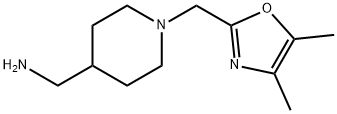 {1-[(二甲基-1,3-噁唑-2-基)甲基]哌啶-4-基}甲胺 结构式