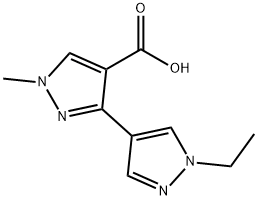 3-(1-乙基-1H-吡唑-4-基)-1-甲基-1H-吡唑-4-羧酸 结构式