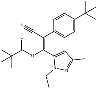 (1Z)-2-[4-叔丁基苯基]-1-(1-乙基-3-甲基吡唑-5-基)丙烯腈醇叔戊酸酯 结构式