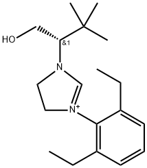 (S)-1-(2,6-diethylphenyl)-3-(1-hydroxy-3,3-dimethylbutan-2-yl)-4,5-dihydro-1H-imidazol-3-ium hexafluorophosphate(V) 结构式