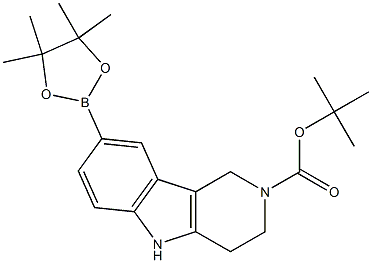 8-(4,4,5,5-四甲基-1,3,2-二氧杂硼杂环戊烷-2-基)-3,4-二氢-1H-吡啶并[4,3-B]吲哚-2(5H)叔丁酯)-甲酸乙酯 结构式