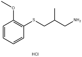 3-[(2-甲氧苯基)巯基]-2-甲基丙烷-1-胺盐酸 结构式