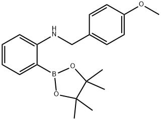 2-(4-甲氧基苄氨基)苯基硼酸频哪醇酯 结构式