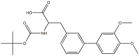 Boc-3-(3,4-dimethoxyphenyl)-DL-phenylalanine 结构式