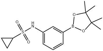 N-[3-(4,4,5,5-四甲基-1,3,2-二氧杂硼杂环戊烷-2-基)苯基]-环丙烷磺酰胺 结构式