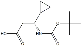 (3R)-3-(BOC-AMINO)-3-CYCLOPROPYLPROPANOIC ACID 结构式