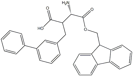 Fmoc-(S)-3-amino-2-([1,1'-biphenyl]-3-ylmethyl)propanoicacid 结构式