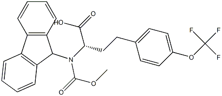 (2S)-2-(9H-fluoren-9-ylmethoxycarbonylamino)-4-[4-(trifluoromethoxy)phenyl]butanoic acid 结构式