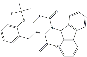 (2S)-2-(9H-fluoren-9-ylmethoxycarbonylamino)-4-[2-(trifluoromethoxy)phenyl]butanoic acid 结构式