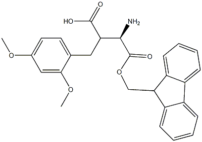 Fmoc-(R)-3-amino-2-(2,4-dimethoxybenzyl)propanoicacid 结构式