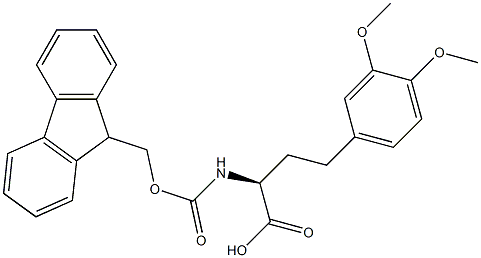 (S)-4-(3,4-二甲氧基-苯基)-2-(9H-芴-9-基甲氧基羰基氨基)-丁酸 结构式