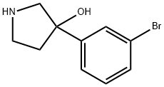 3-Pyrrolidinol, 3-(3-bromophenyl)- 结构式