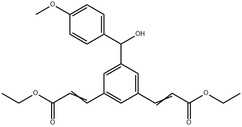 (2E,2'E)-Diethyl 3,3'-(5-(hydroxy(4-methoxyphenyl)methyl)-1,3-phenylene)diacrylate 结构式