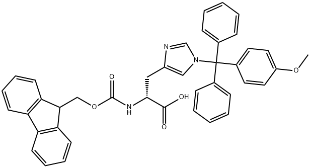 N-Alpha-(9-Fluorenylmethoxycarbonyl)-N-Tau-(4- Methoxytrityl)-D-Histidine 结构式