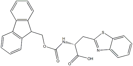(2R)-3-(1,3-benzothiazol-2-yl)-2-({[(9H-fluoren-9-yl)methoxy]carbonyl}amino)propanoic acid 结构式