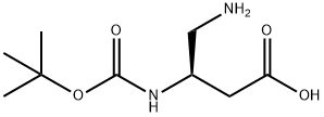 (3R)-4-氨基-3-[[叔丁氧羰基]氨基]丁酸 结构式