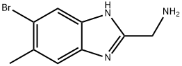 (6-bromo-5-methyl-1H-1,3-benzodiazol-2-yl)methanamine 结构式