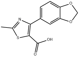 4-(benzo[d][1,3]dioxol-5-yl)-2-methylthiazole-5-carboxylic acid 结构式