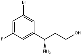 (3S)-3-AMINO-3-(3-BROMO-5-FLUOROPHENYL)PROPAN-1-OL 结构式