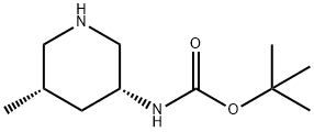 N - [(3R,5S)-5-甲基哌啶-3-基]氨基甲酸叔丁酯 结构式