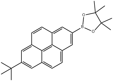 2-[7-(叔丁基)芘-2-基]-4,4,5,5-四甲基-1,3,2-二氧杂环戊硼烷 结构式