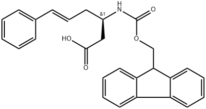 FMOC-R-3-氨基-(6-苯基)-5-己烯酸 结构式