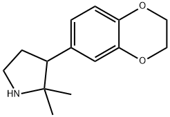 3-(2,3-dihydro-1,4-benzodioxin-6-yl)-2,2-dimethylpyrrolidine 结构式