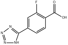 2-氟-4-(1H-四唑-5-基)苯甲酸 结构式
