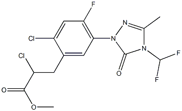 methyl 2-chloro-3-(2-chloro-5-(4-(difluoromethyl)-3-methyl-5-oxo-4,5-dihydro-1H-1,2,4-triazol-1-yl)-4-fluorophenyl)propanoate 结构式