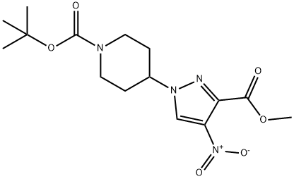 tert-butyl 4-(3-(methoxycarbonyl)-4-nitro-1H-pyrazol-1-yl)piperidine-1-carboxylate 结构式