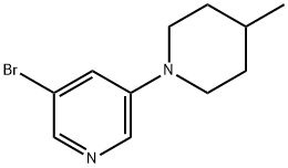 3-Bromo-5-(4-methylpiperidin-1-yl)pyridine 结构式