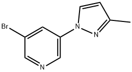 3-Bromo-5-(3-methyl-1H-pyrazol-1-yl)pyridine 结构式