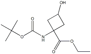 顺式-1-((叔丁氧基羰基)氨基)-3-羟基环丁烷-1-羧酸乙酯 结构式