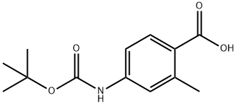 4-((叔丁氧基羰基)氨基)-2-甲基苯甲酸 结构式