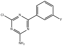2-Amino-4-chloro-6-(3-fluorophenyl)-1,3,5-triazine 结构式