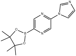 2-(1H-imidazol-1-yl)-5-(4,4,5,5-tetramethyl-1,3,2-dioxaborolan-2-yl)pyrazine 结构式