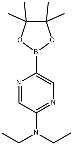 N,N-diethyl-5-(4,4,5,5-tetramethyl-1,3,2-dioxaborolan-2-yl)pyrazin-2-amine 结构式