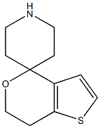 6',7'-二氢螺[哌啶-4,4'-噻吩并[3,2-C]吡喃] 结构式