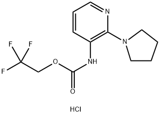 2,2,2-三氟乙基N-[2-(吡咯烷-1-基)吡啶-3-基]氨基甲酸酯盐酸盐 结构式