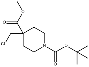 1-tert-butyl 4-methyl 4-(chloromethyl)piperidine-1,4-dicarboxylate 结构式