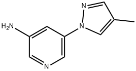 3-AMINO-5-(4-METHYL-1H-PYRAZOL-1-YL)PYRIDINE 结构式