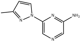 6-(3-甲基-1H-吡唑-1-基)吡嗪-2-胺 结构式