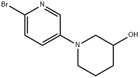 2-Bromo-5-(3-hydroxypiperidino)pyridine 结构式