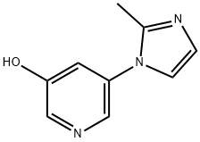 3-Hydroxy-5-(2-methylimidazol-1-yl)pyridine 结构式