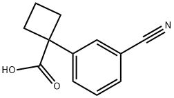 1-(3-cyanophenyl)cyclobutane-1-carboxylic acid 结构式