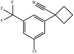 1-[3-Chloro-5-(trifluoromethyl)phenyl]cyclobutanecarbonitrile 结构式