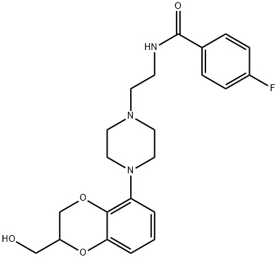 [5-[4-[2-[(4-FLUOROBENZOYL)AMINO]ETHYL]PIPERAZIN-1-YL]-1,4-BENZODIOXAN-2-YL]METHANOL 结构式