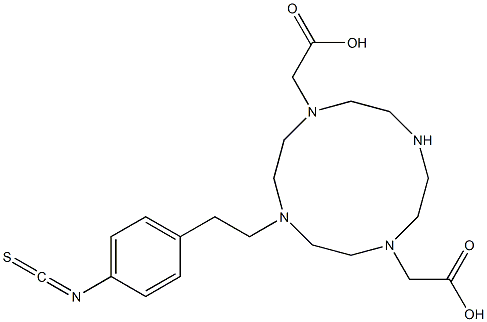 1,7-bis-(carboxymethyl)-4-(4'-isothiocyanatophenethyl)-1,4,7,10-tetraazacyclododecane 结构式