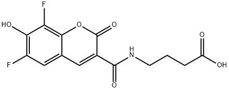 4-[[(6,8-Difluoro-7-hydroxy-2-oxo-2H-1-benzopyran-3-yl)carbonyl]amino]butanoic acid 结构式